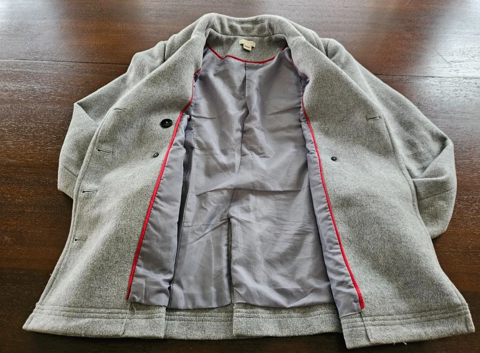 J. Abrigo Crew Stadium Mezcla Lana Guisante Doble Pecho Botones Dorados Talla 2 Foto 3 de 4