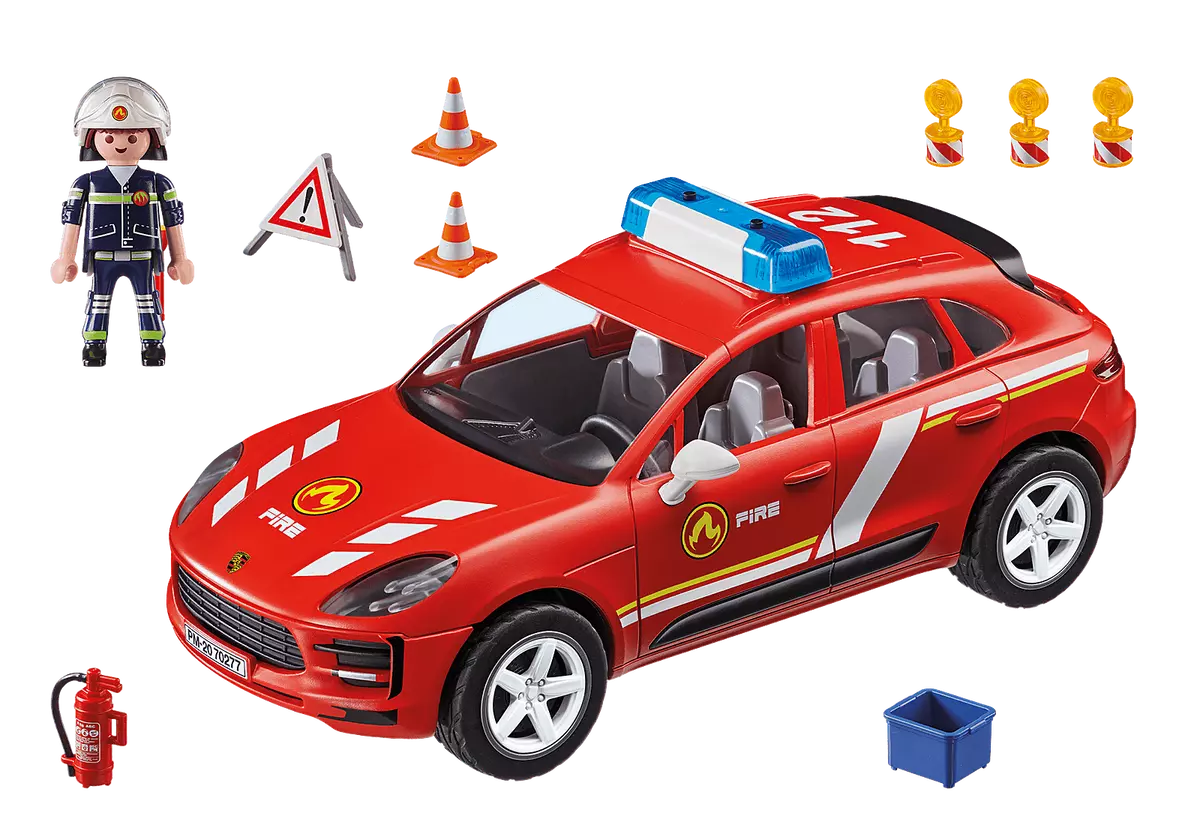 PLAYMOBIL Porsche Macan S And Firefighter 70277 With Effects Light And  Sound