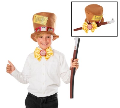 Kinder offiziell lizenziertes Willy Wonka Kit Welttag des Buches Hut-Set von Rubies