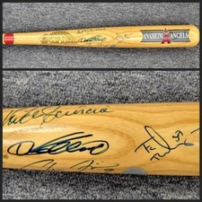 Anaheim Angels (4) signed Cooperstown Bat Scioscia Guerrero K-Rod autograph BAS