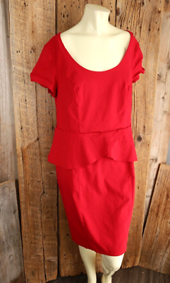 torrid peplum dress Torrid Open Back Peplum Dress Red Size 18