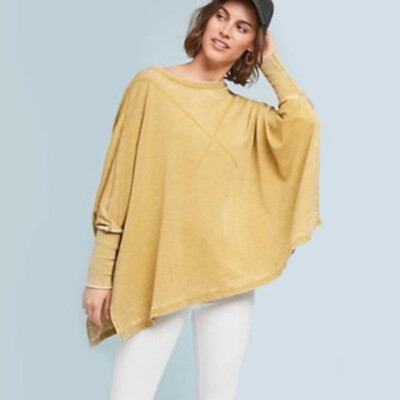 Anthropologie Top XS S AKEMI KIN Oversize BELA BURNOUT PULLOVER Batwing NWT