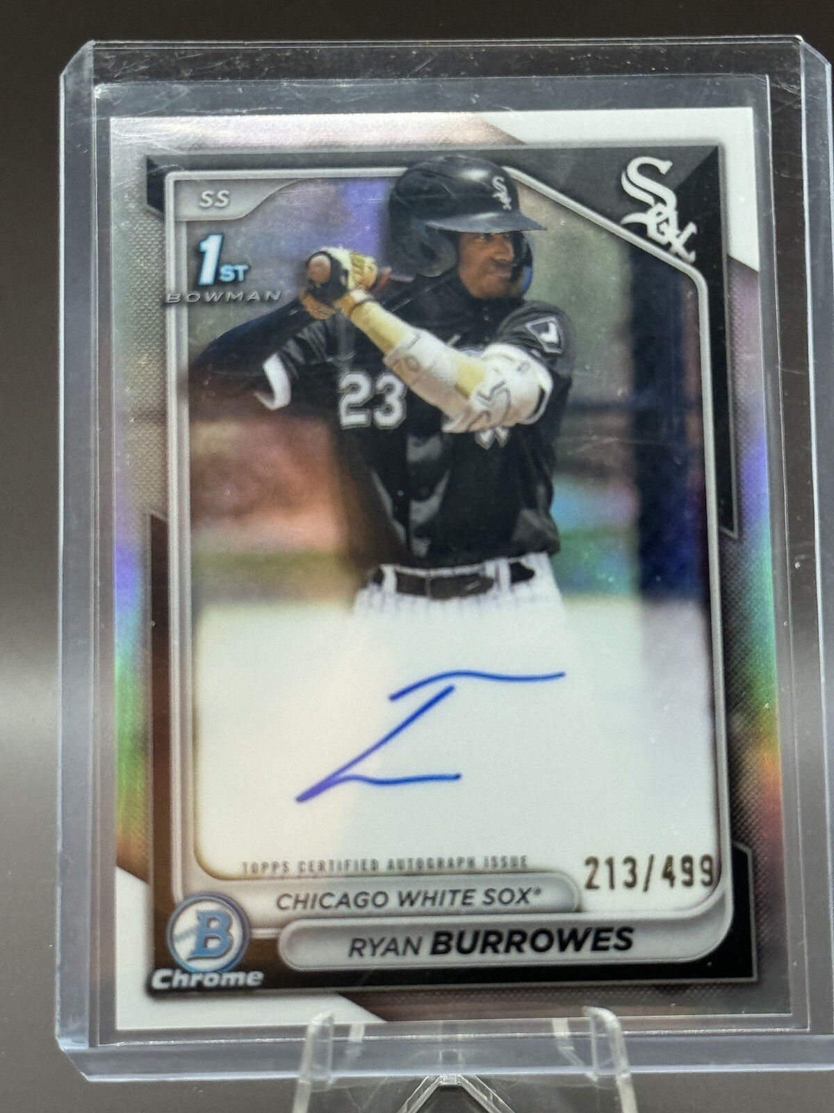 2024 Bowman #CPA-RBU Ryan Burrowes Chrome Auto Refractor #/499 Chicago White Sox