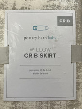 Pottery Barn Kids Baby Infant Crib Skirt Willow Gray 28" x 52" NEW MSRP 99