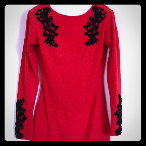 blue embroidered dress asos Palestinian Embroidered Thobe Maxi Dress | Black & Red Tatreez main image 0