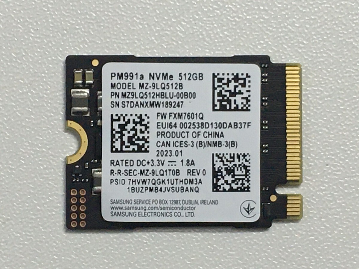 SAMSUNG PM991a 512GB SSD M.2 2230 NVMe PCIe For surface Laptop