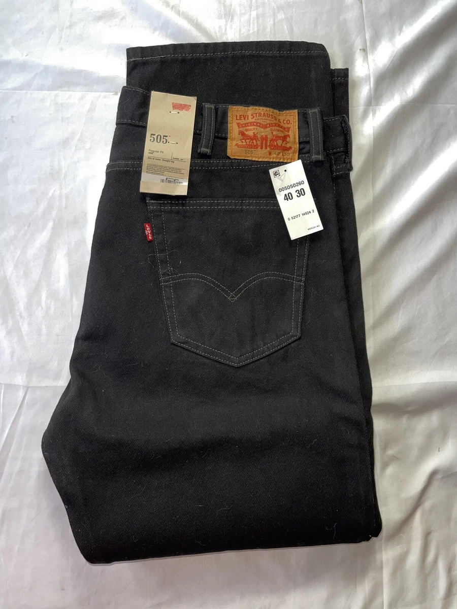 NWT Men s Levi s 505 Regular Fit Jeans Black Size 40x30 eBay