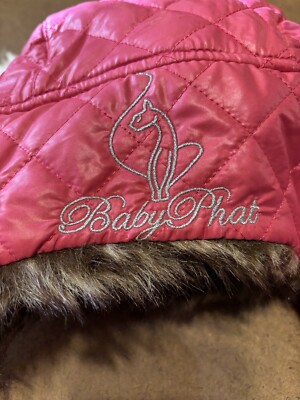 RARE! BABY PHAT Vintage Y2K Trapper Hat Womens Faux Fur Pink