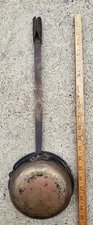 Antique Handmade Tinned Brazed Dovetailed Copper Forged Ladel Scoop