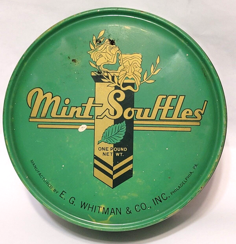 Vintage Mint Souffles 6" across Candy Tin by E.G. Whitman & Co. Philadelphia - Picture 2 of 7