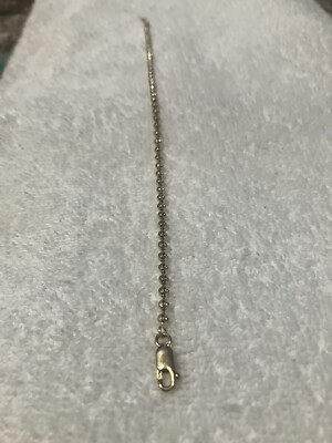 10k Solid Yellow Gold 2.9mm Moon cut Ball Dog Chain bracelet 8.25 