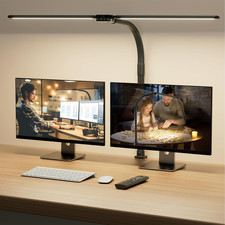 LED Desk Lamp for Home Office - Dimmable Computer Desk Light with Clamp, Modern