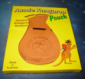 Aussie Kangaroo Scrotum Leather Pouch GENUINE Made in Australia - NEW OPEN BOX