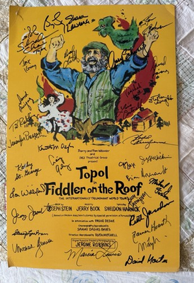 #ad FIDDLER ON THE ROOF Theater Poster Signed by CHAIM TOPOL amp; Entire Cast RARE $500.00