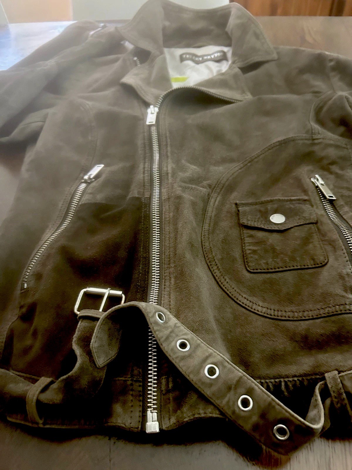 Soft Suede Leather Biker Moto Perfecto Outlaw Retro Race Belstaf Brando Motorcyc