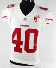 2015 San Francisco 49ers Vinnie Sunseri #40 Game Used White Jersey 70 Patch 7