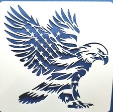 American Flag Bald Eagle Stencil for Painting On Wood Signs ETC Patriotic 6X6"