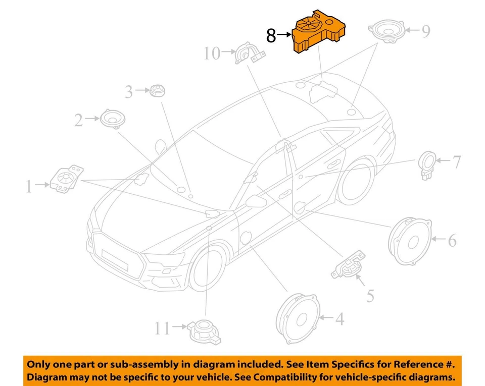 Carcasa de caja subwoofer maletero trasero Audi RS6 RS7 2021-2024 OEM Foto 3 de 4