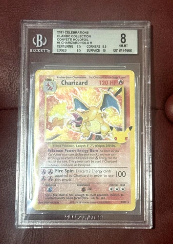 BGS 8 ⭐ CHARIZARD #4 HOLO 2021 POKEMON CELEBRATIONS – SWORD & SHIELD