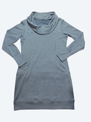 Merrell Indira Sweater Dress Womens Large Cowl Neck Geometric Long Sleeve