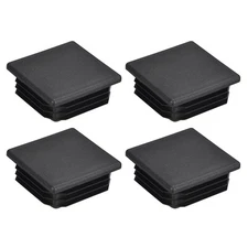 4Pcs 50mmx50mm(1.97inch) Plastic Tubing Plug Square Post End Caps Black