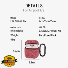 AirPods 1/2 Case White AB Bling Diamond w/ Cleaner Kit