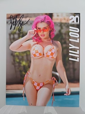 LILY LOU XXL 20x26cm Autograph Signed Original Autograph Brazzers 