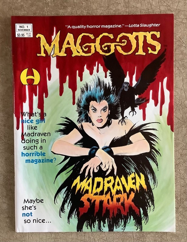 - -  Maggots #1  ... 1991 B&W Horror Magazine .... Bruce Hamilton Publishing