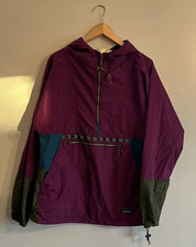 L.L. Bean Mountain Classic Anorak Purple Olive Blue Hooded M's Small W's Medium