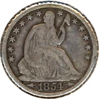 1854 SEATED LIBERTY HALF DOLLAR ~ WITH ARROWS ~ FINE+ CONDITION ~ 1c START