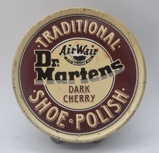 1990s DR MARTINS Dark Cherry Shoe Polish Tin 7.5cm dia x 2cm