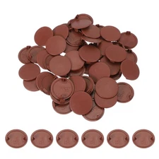 50Pcs Plastic Hole Plugs 1-2/5"(35mm) Screw Caps Cover Red Brown