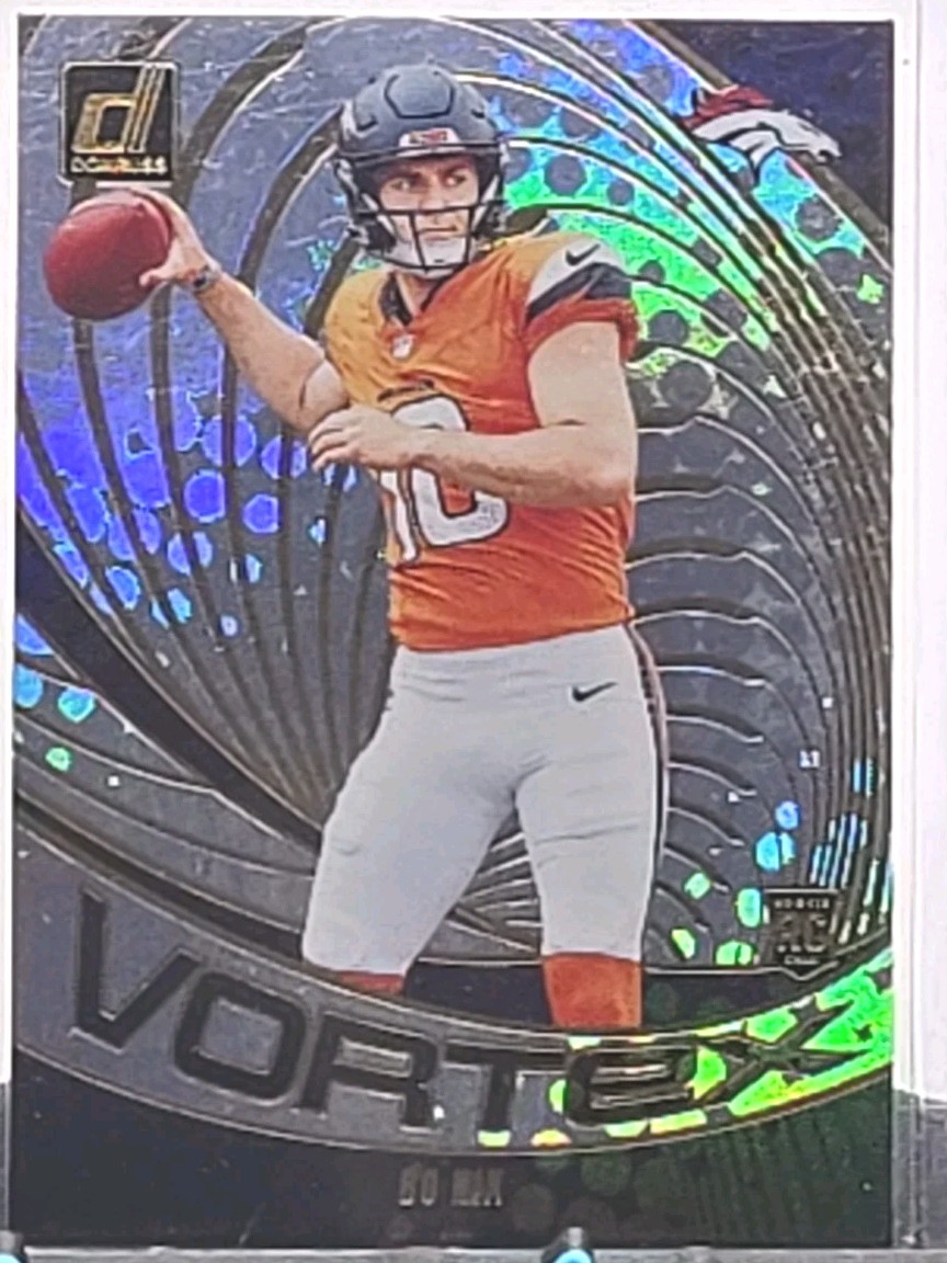 2024 Panini Donruss Silver Vortex Rookie Bo Nix #VOR-BNI Denver Broncos