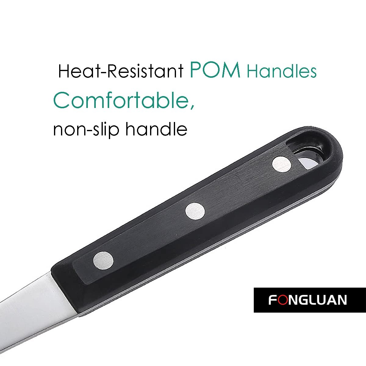 Slotted Turner Spatula, Nylon Head, Stainless Steel, POM Handle, Non-Stick