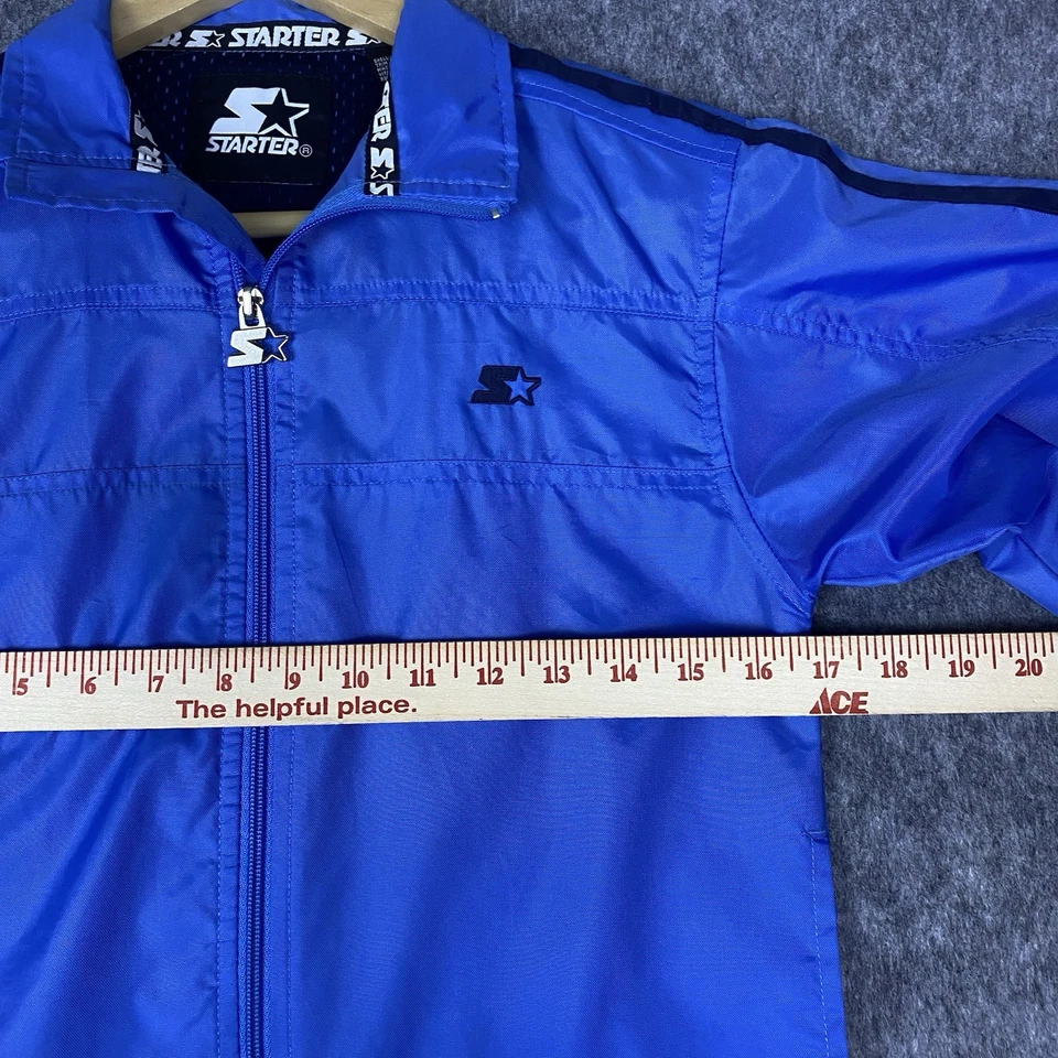 Vtg Starter Boy's Jacket Windbreaker Zip Up Light Blue Nylon Youth Size 7 - Image 4 of 4