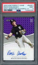2022 Leaf Perfect Game Roch Cholowsky Auto Purple 1/1 Rookie PSA 9 MINT NTL SWC