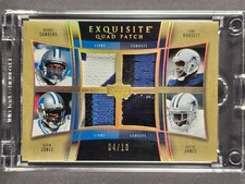 2005 Upper Deck Exquisite Quad Patch Barry Sanders Tony Dorsett Jones /10