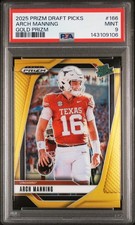 2025 PANINI PRIZM DRAFT PICKS GOLD PRIZM #166 ARCH MANNING 2/10 PSA 9