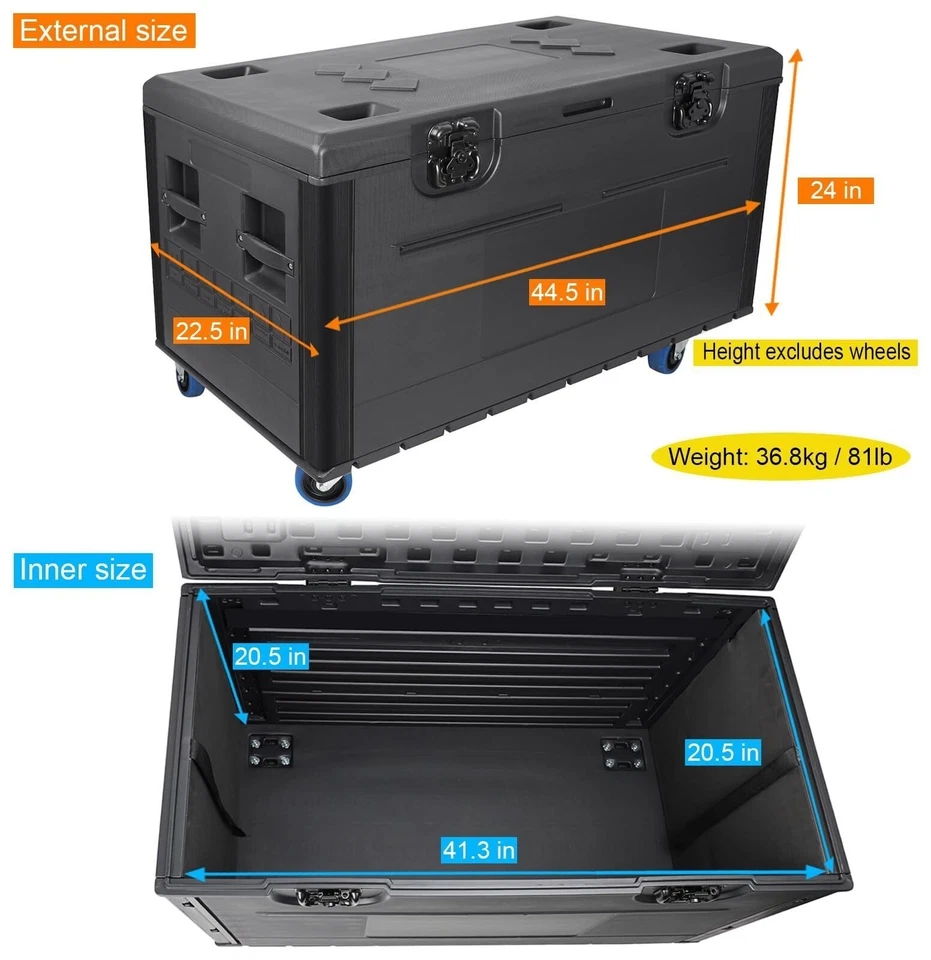 Stackable Transport Case with Wheels 44 Inch Trunk for Production Equipment - Image 4 of 4
