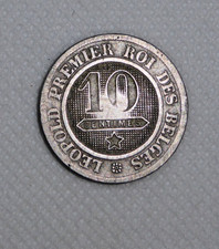 Belgium Lepold I 10 Centimes 1862 copper nickel F. coin.
