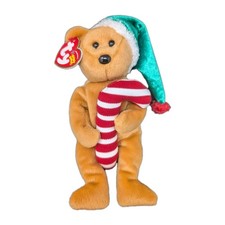 Ty Beanie Babie Christmas Bear TASTY Holiday MWMTs Toy Plush Baby Candy Cane