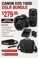 Canon EOS 1100D 12MP Digital SLR Camera Body Black with Accessories Tested