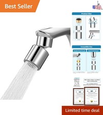 NSF Certified Chrome 360  Twist Kitchen Faucet Aerator - Dual-Function Sprayer