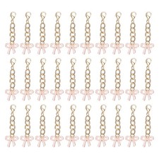 30Pcs Pink Party Favors Bow Key Chain, Key Ring Bows Keychain Charm, Openwork