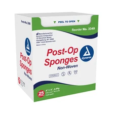 Dynarex Post-op Sponges 4,Ply 2  4x4 ,25 Sponges 3349