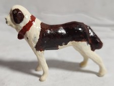 BRITAINS VILLAGE FARM ST. BERNARD DOG STANDING LEAD FIGURE VINTAGE 1950s ENGLAND