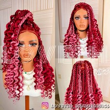 Ships next day 2days SHIPPING Cornrow Full lace Braided wig,black knotless braid