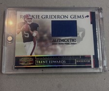 2007 Donruss Gridiron Rookie card Buffalo Bills QB Trent Edwards jersey 35/50. rookie card picture