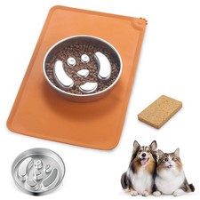 Stainless Steel Slow Feeder Dog Bowls   Non-Slip Metal Dog Bowl for Large  M...