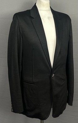 LANVIN BLAZER / Schwarz Baumwollmischung JACKE Herren Größe IT 48 - 38'' Brustumfang Medium M